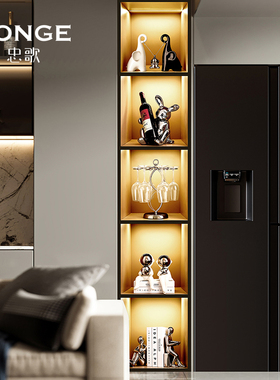 轻奢风创意客厅边柜摆件家居饰品现代简I约酒柜玻璃杯红酒架电视