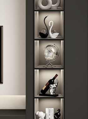 水晶球天鹅情侣摆件轻奢现代高级感客厅酒柜Y家居装饰品