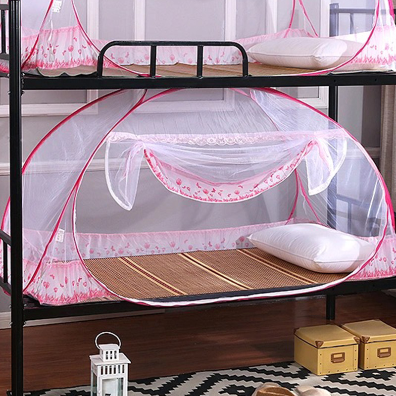 上铺蚊帐免安装蒙古包学生宿舍单人床0.9m可折叠有T底上下铺1.2米