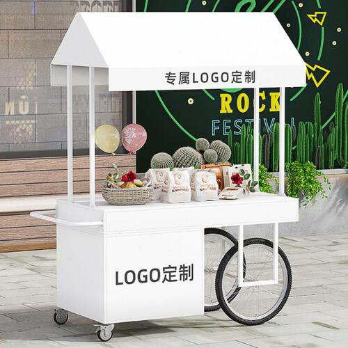 欧式铁艺花车摆摊车户外展示售货车商场促销带抽屉柜移动摊位推车