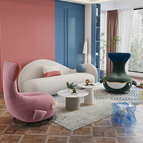 旋转鲨鱼沙发客厅家用阳台躺椅创意简约网红单人懒人休闲旋转可躺