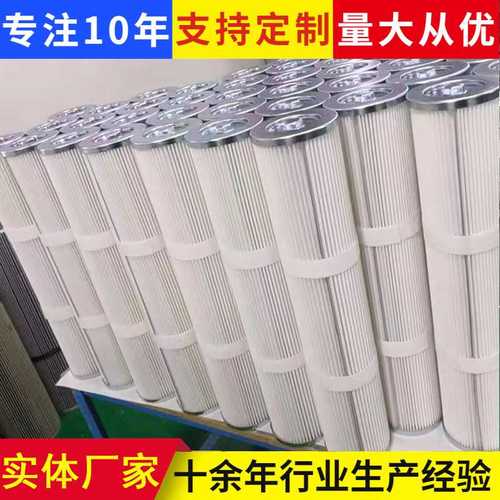 水泥厂仓顶除尘器空气滤芯 聚酯纤维除尘滤筒反吹效果好风机设备