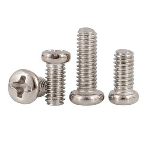 PM铁镀镍圆头十字螺丝钉盘头螺栓机丝电子小螺钉M1.2M1.6M2M3M4M5