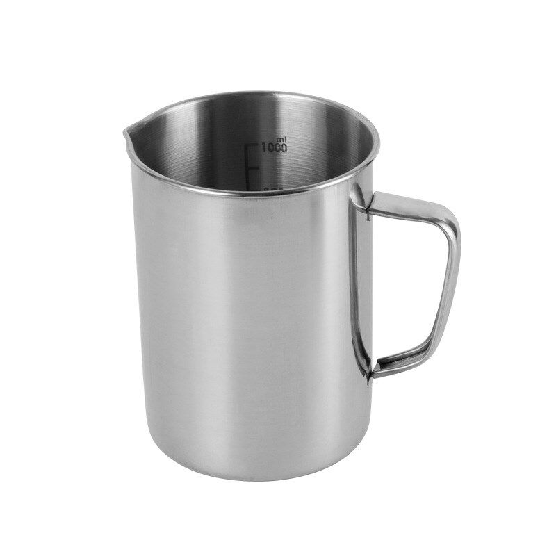 实验室烧杯量杯 500 1000ml 2000毫升304不锈钢量杯 刻度杯