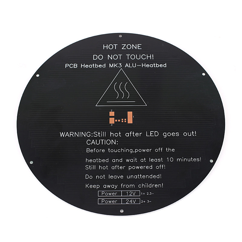 3D打印机配件Delta rostock铝基板圆形热床PCB Heatbed MK3ALU-He
