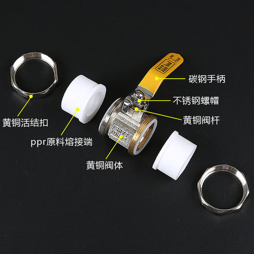 PPR双活接球阀铜 PPR水管配件 热熔阀门20 32ppr球阀家用4分6分