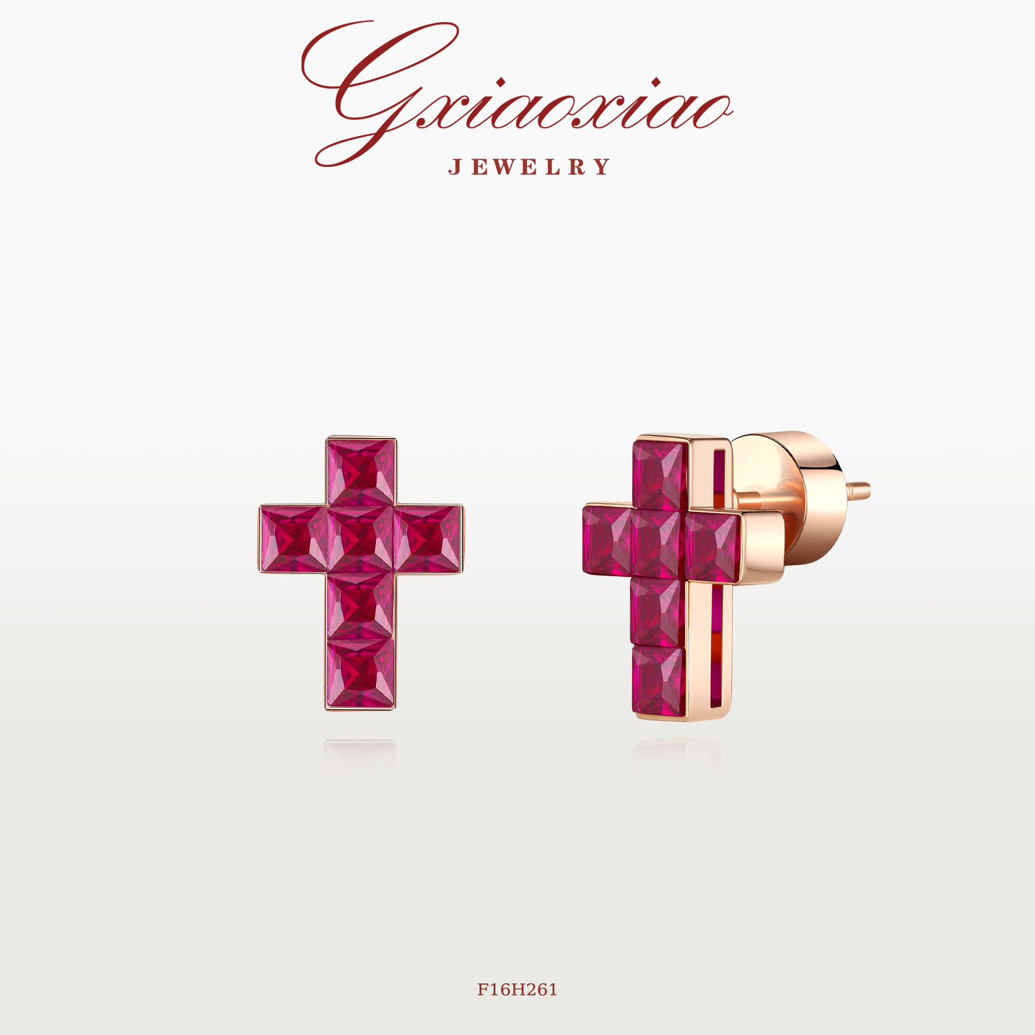 法式气质个性高级十字架耳环