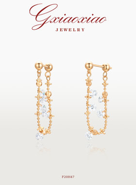 GXIAOXIAO新款上市优质精品镀K金高级时尚气质仙女链耳环F20H47