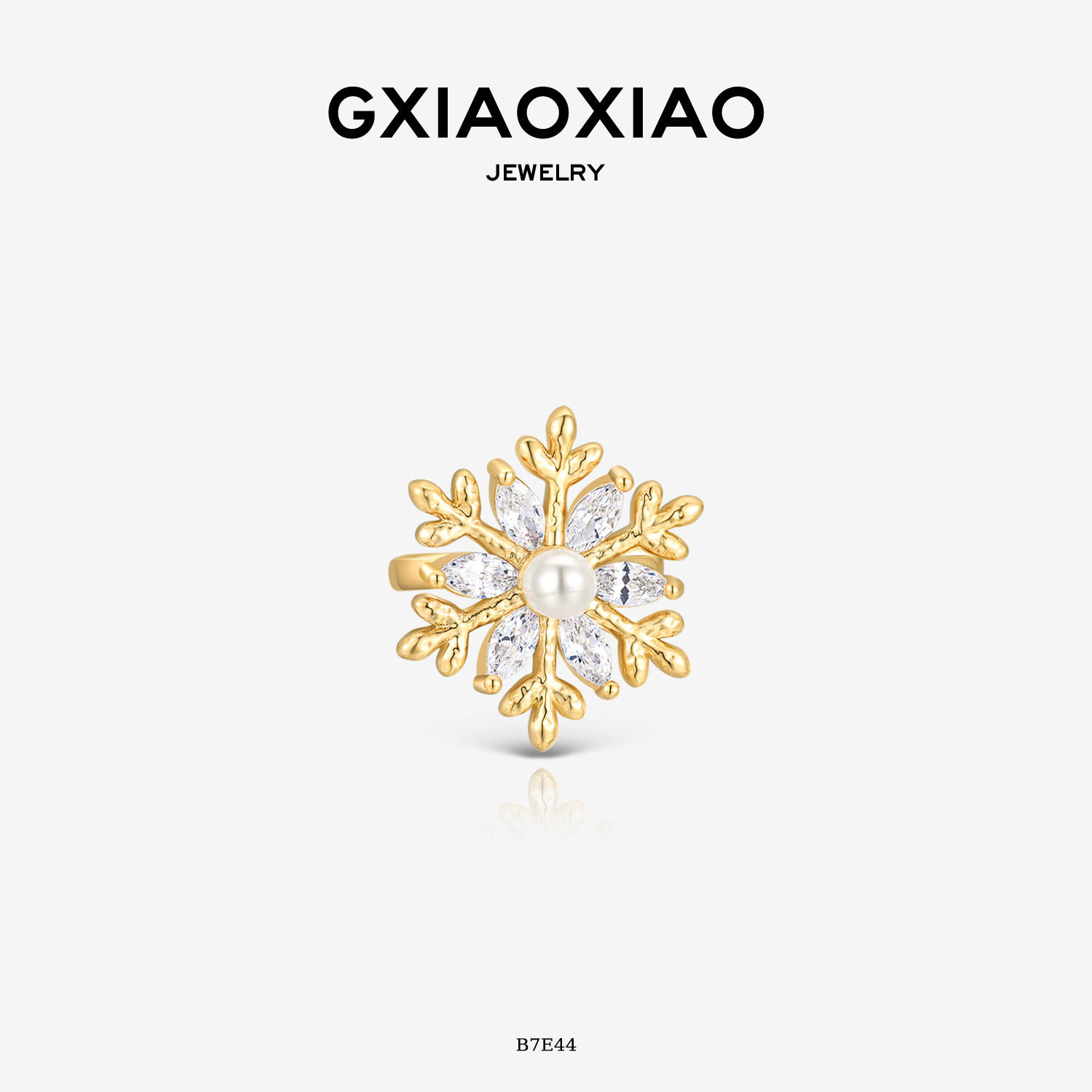 G XIAOXIAO 法式轻奢高级浪漫百搭圣诞雪花耳夹B7E44 新年礼物,饰品/流行首饰/时尚饰品新,耳夹,淘宝优惠券,粉丝福利购,淘宝优惠卷