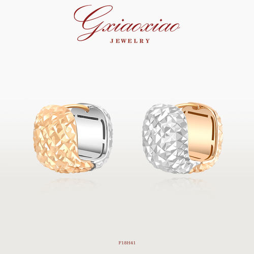 G XIAOXIAO复古耳圈【波光粼粼】轻奢双色AB面耳环 F18H41