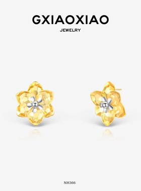 G XIAOXIAO 轻奢高级设计款小众百搭双层花瓣耳环 NH366
