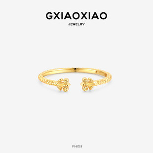 F16Z23 高级感气质轻奢鸢尾花手镯 镀K金 F16Z24 XIAOXIAO