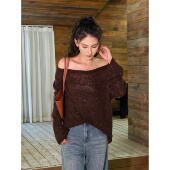 F27C13新年礼物 F27C16 琥珀流光 摩卡慕斯纸片人亮片毛衣