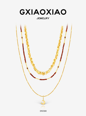 法式高级设计款多层叠戴百搭月亮项链新年 DX368