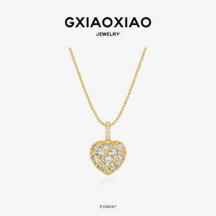 轻奢百搭碎碎冰爱心项链 高级设计款 镀K金 F16X247 XIAOXIAO
