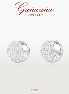 G XIAOXIAO 镀K金 轻奢气质高级感圆形满镶耳环 F18H54