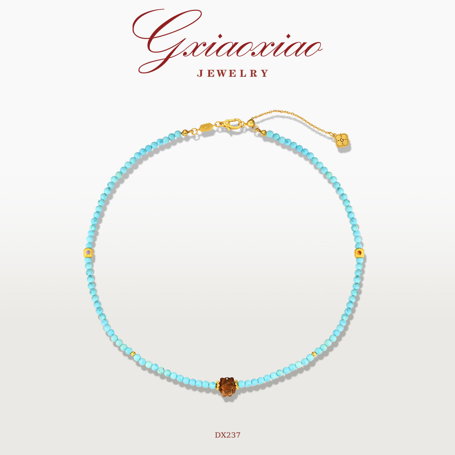 G XIAOXIAO  新中式气质轻奢百搭九尾小狐狸项链 DX237