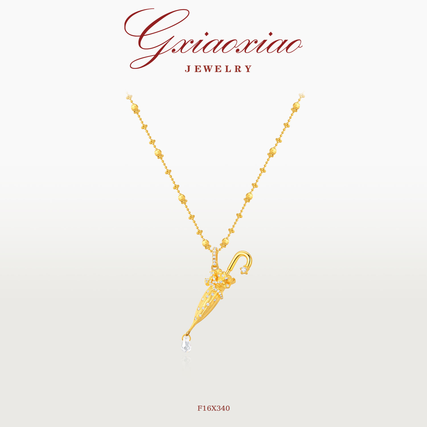 GXIAOXIAO轻奢复古雨伞项链