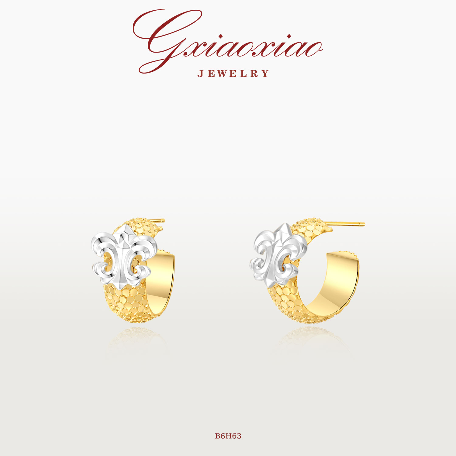 轻奢气质爆闪鸢尾花精致百搭耳环