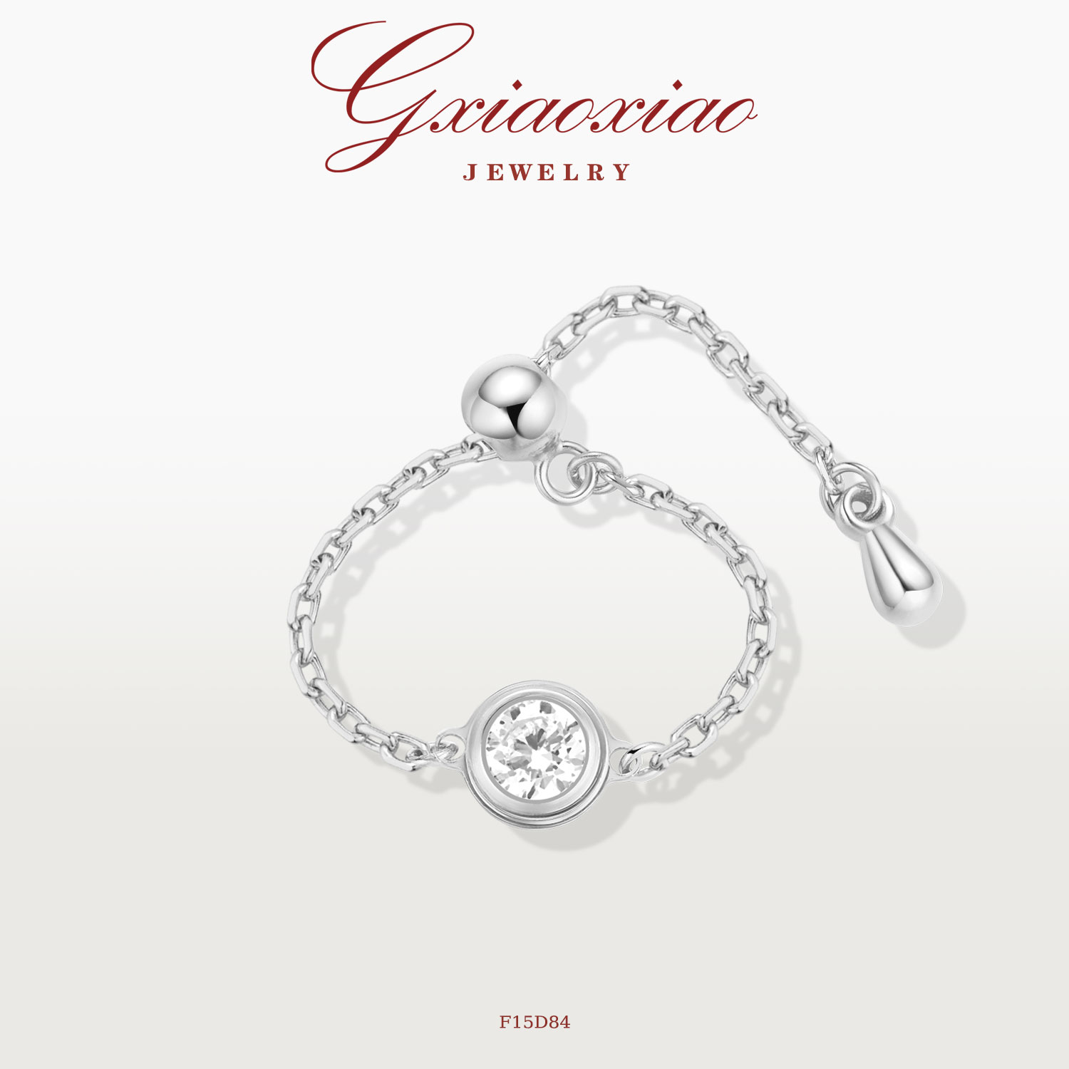 百搭简约银色泡泡戒指