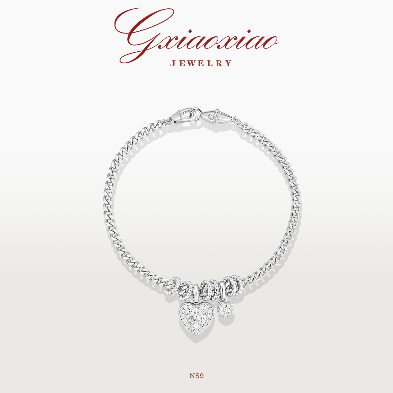 GXIAOXIAO爱心十字架手链