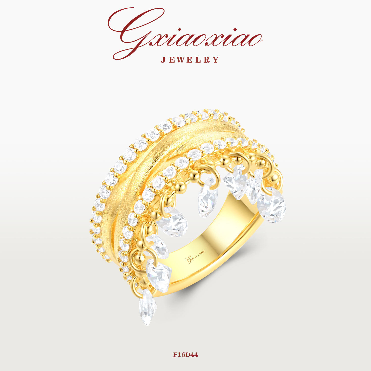 G XIAOXIAO 【幻金绮梦】轻奢气质精致戒指 F16D44