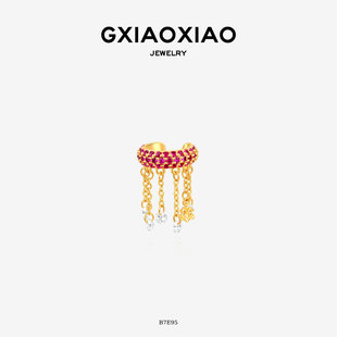 G XIAOXIAO 法式气质时尚百搭流苏鸢尾花耳夹 B7E95