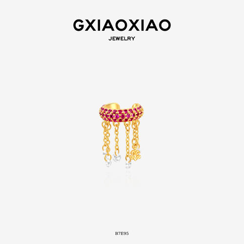 G XIAOXIAO 法式气质时尚百搭流苏鸢尾花耳夹 B7E95