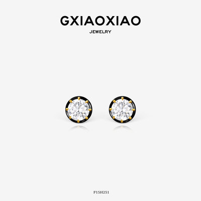 黑金拼色鹰爪耳环新年 F15H250 F15H251