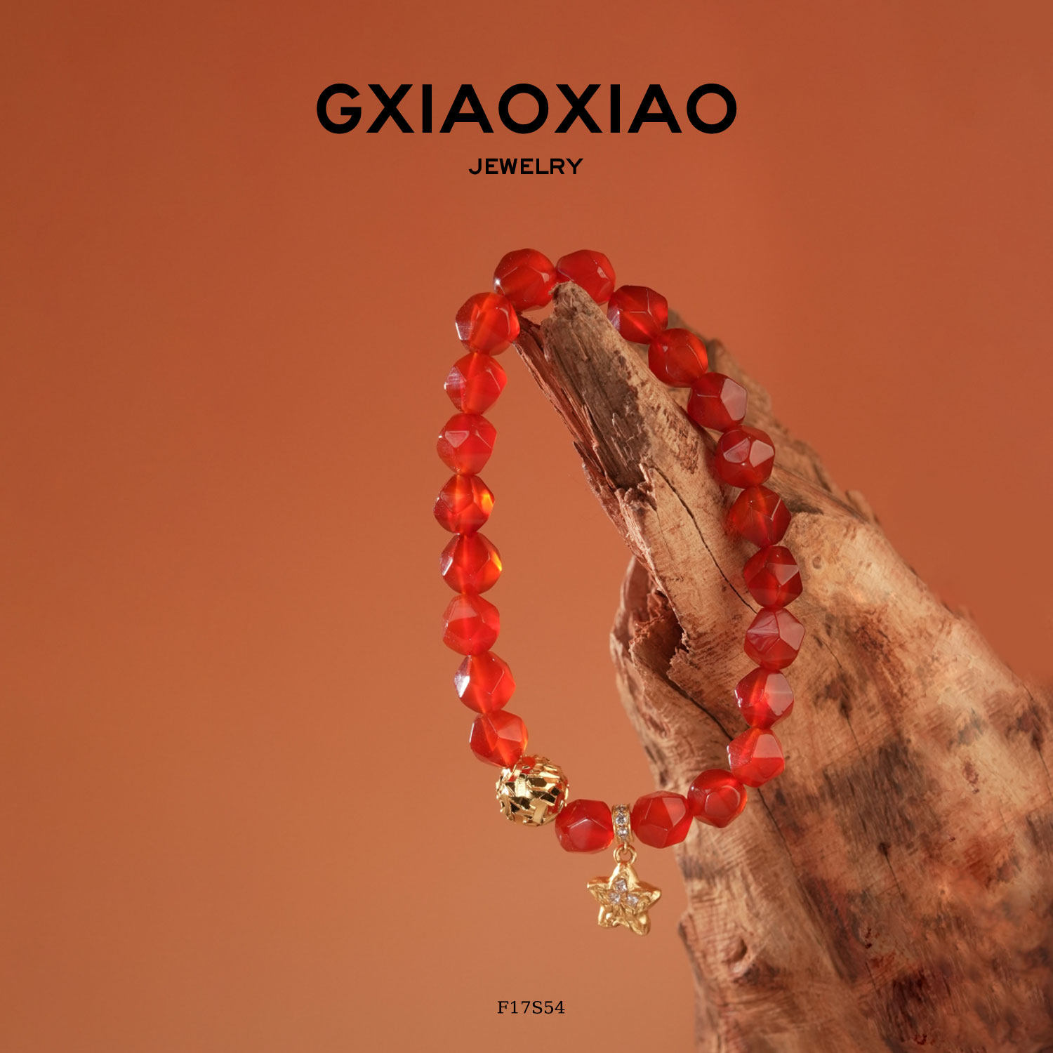 G XIAOXIAO 轻奢气质时尚高级百搭五角星红色手链 F17S54