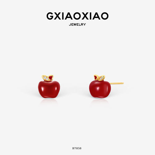 GXIAOXIAO红苹果耳环新年礼物