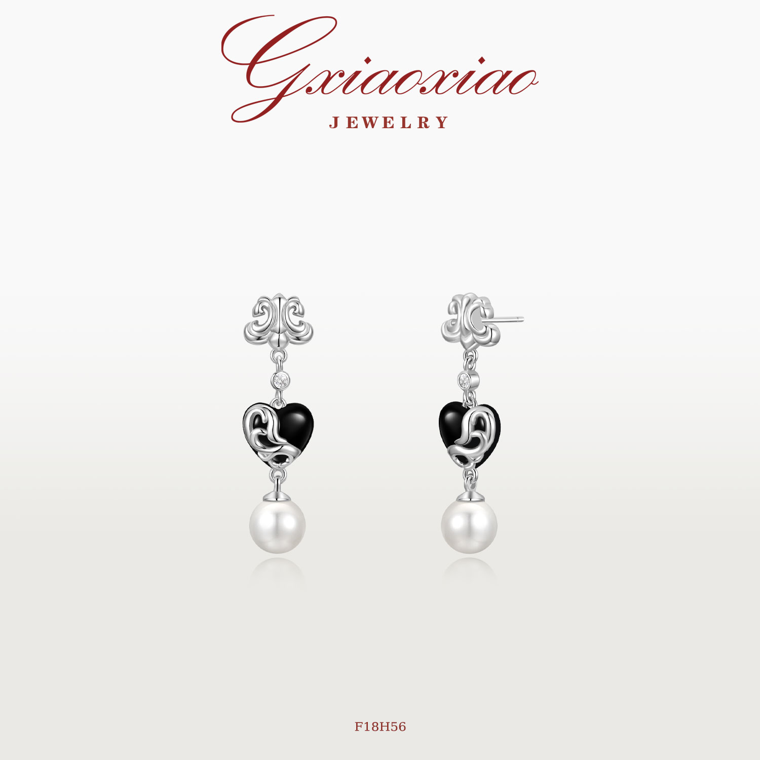 GXIAOXIAO鸢尾花爱心百搭耳环