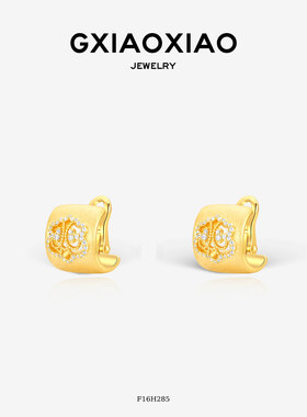 G XIAOXIAO耳饰 气质高级拉丝鸢尾花耳环 F16H284 F16H285