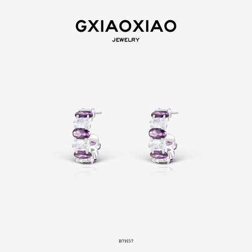 GXIAOXIAO复古百搭椭圆耳环