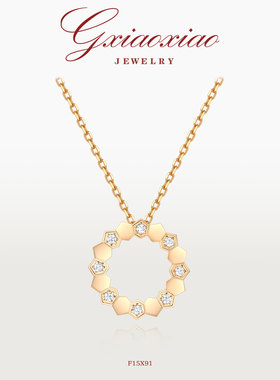 【大版】法式轻奢圆形蜂巢项链