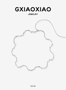 G XIAOXIAO【星云落】小众輕奢波浪纹项链锁骨链女 DX188