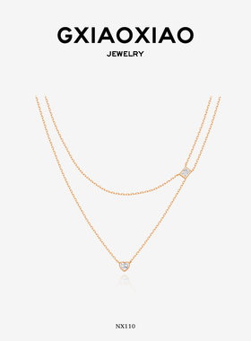 G XIAOXIAO 925银气质高级百搭双层灵动爱心项链 NX110