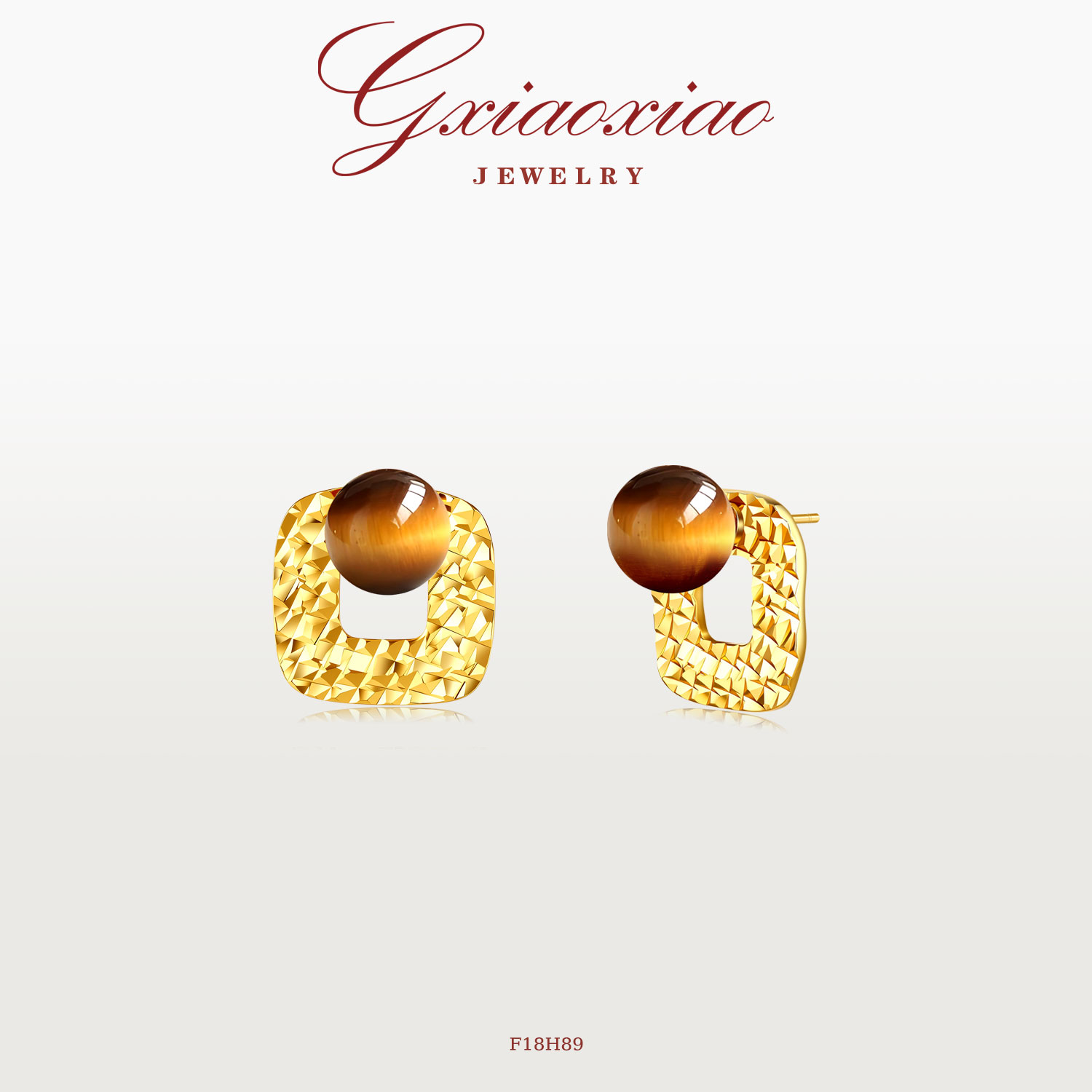 GXIAOXIAO百搭几何方形耳环