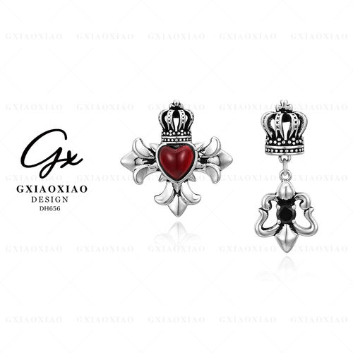 GXIAOXIAO十字皇冠耳环