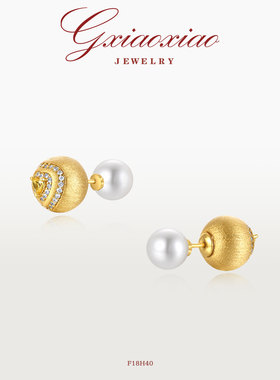 G XIAOXIAO 镀K金 轻奢高级感气质百搭拉丝圆圈耳环 F18H40