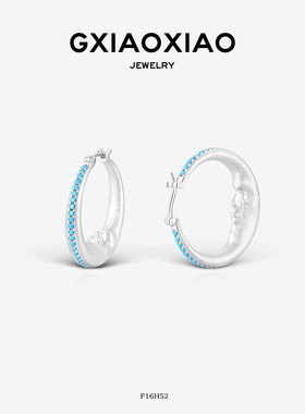 G XIAOXIAO 【月亮女神】气质时尚百搭月亮耳环小众 F16H52