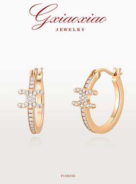 G XIAOXIAO 镀K金 法式气质通勤百搭C形耳环 F15H105