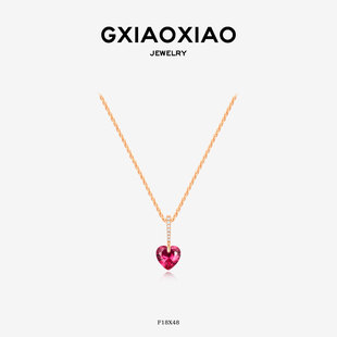 精致高级百搭红色爱心项链 XIAOXIAO 气质时尚 F18X48 F18X47