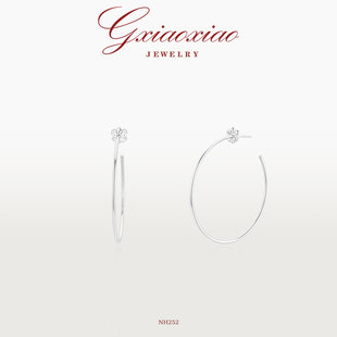 气质简约百搭鸢尾花大C圈耳环 时尚 镀K金 NH278 XIAOXIAO