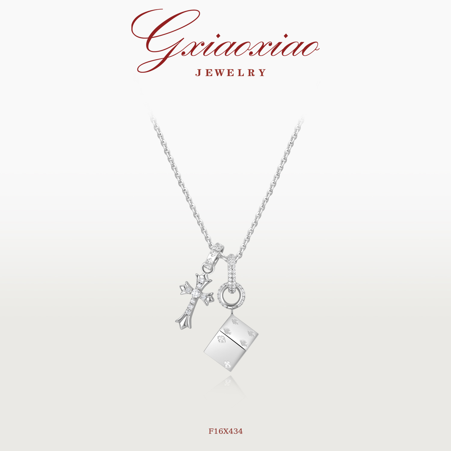 轻奢气质百搭十字架骰子毛衣项链