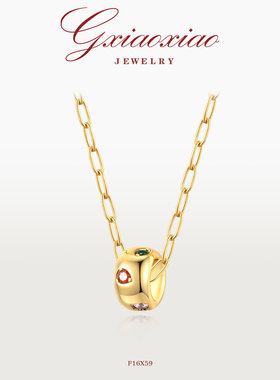 G XIAOXIAO 镀K金【七彩波点】轻奢时尚气质百搭精致项链 F16X59