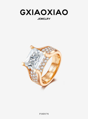 轻奢气质高级感冰花方形戒指新年 F16D174