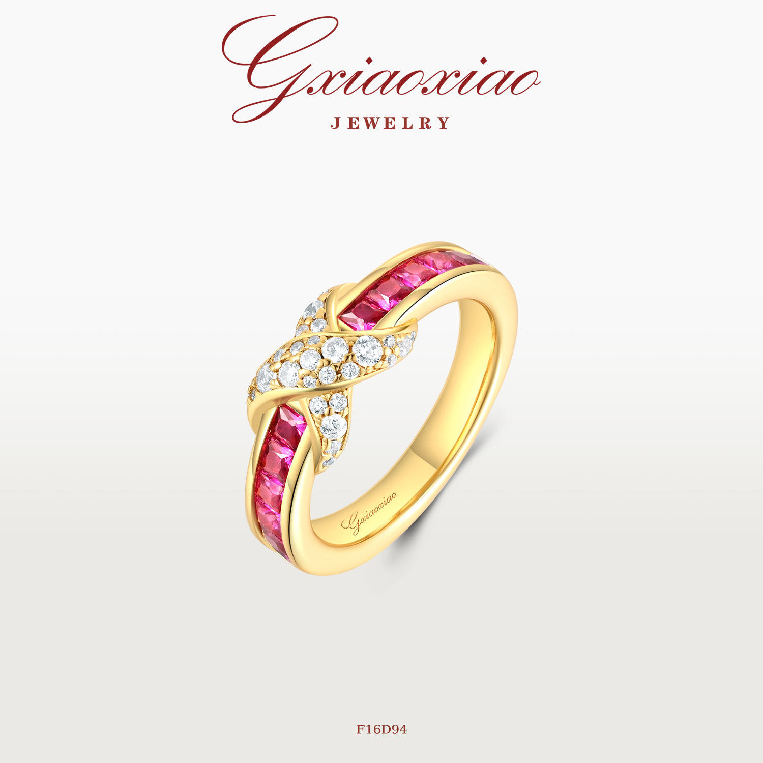 G XIAOXIAO 镀K金 轻奢时尚高级感百搭交叉缠绕红色戒指 F16D94,饰品/流行首饰/时尚饰品新,戒指/指环,淘宝优惠券,粉丝福利购,淘宝优惠卷