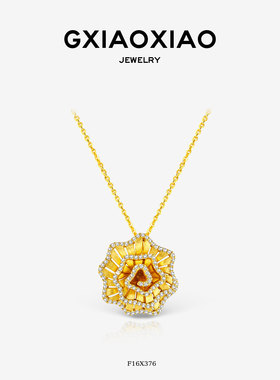 G XIAOXIAO 轻奢高级感贵气百搭拉丝花儿项链 F16X376