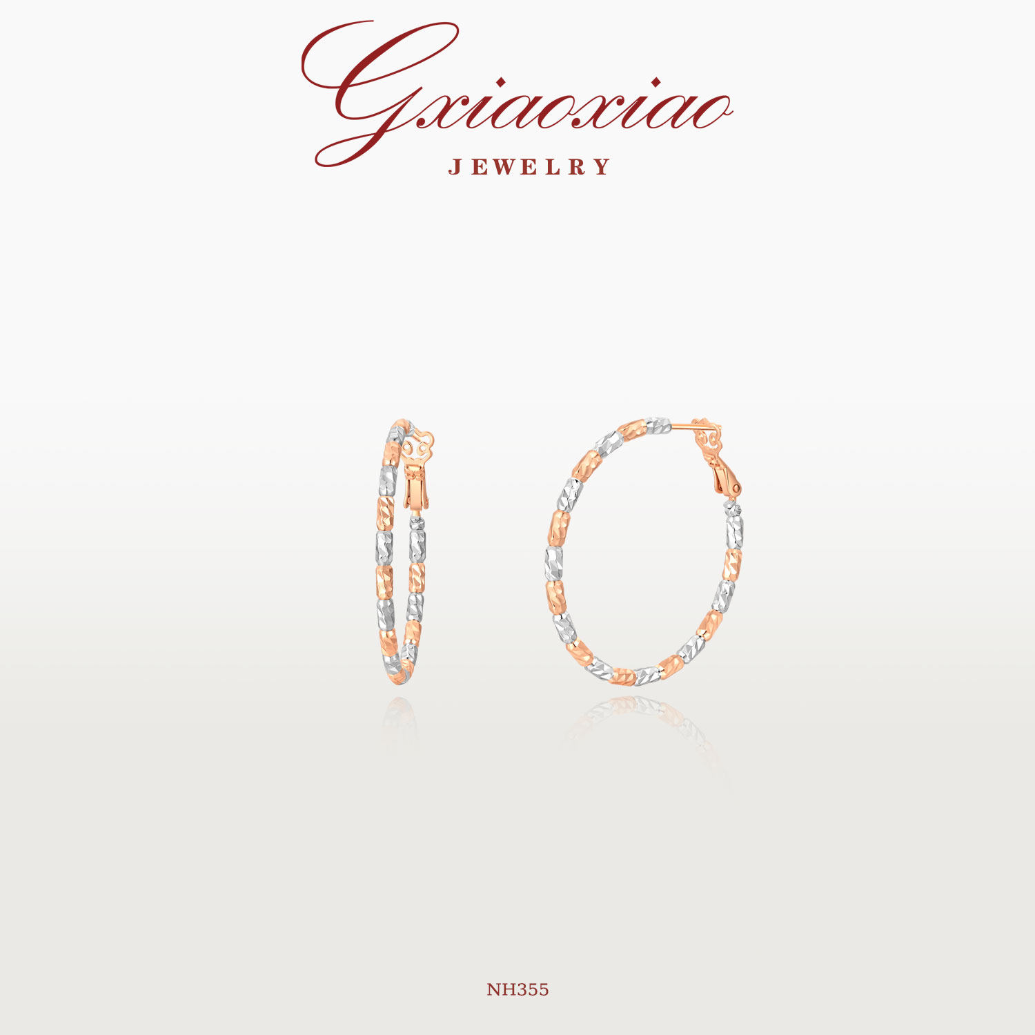 G XIAOXIAO 时尚气质高级简约百搭双色素圈耳环 NH355新年礼物,饰品/流行首饰/时尚饰品新,耳环,淘宝优惠券,粉丝福利购,淘宝优惠卷